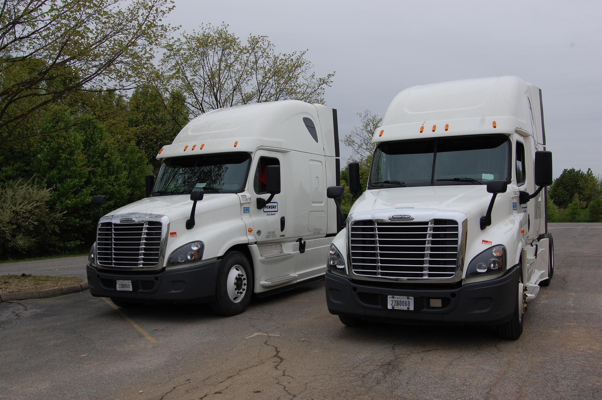 The tires of the truck on the left were filled with Equal Flexx balancing beads while the tires on the tractor to the right were left untouched as part of IMI39s demonstration Photo by Sean KilcarrFleet Owner