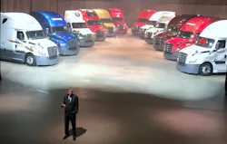DTNA president and CEO Martin Daum unveils 12 nextgen 2018 Freightliner Cascadia being delivered to the company39s 12 largest fleet customers DTNA president and CEO Martin Daum unveils 12 nextgen 2018 Freightliner Cascadia being delivered to the company39s 12 largest fleet customers