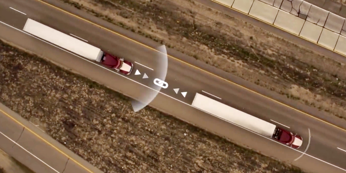 ldquoWe see this as an evolution not a revolution in truckingrdquo NACFE39s Roeth said in regards to platooning Photo courtesy of Peloton