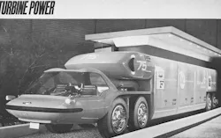 From our Nov 1964 issue is this photo of General Motors39 Bison heavy truck concept No that39s not a sleeper space behind the cab it39s a pod designed to house two turbine engines producing a total of 1000 hp From our Nov 1964 issue is this photo of General Motors39 Bison heavy truck concept No that39s not a sleeper space behind the cab it39s a pod designed to house two turbine engines producing a total of 1000 hp
