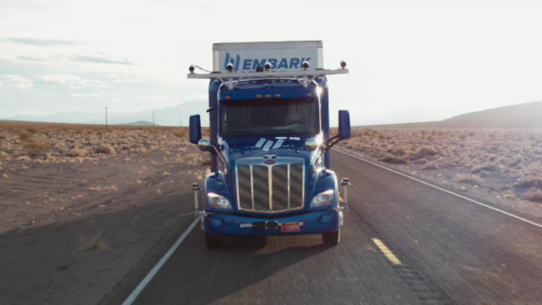 Embark unveiled its new self-driving truck technology Feb. 24.