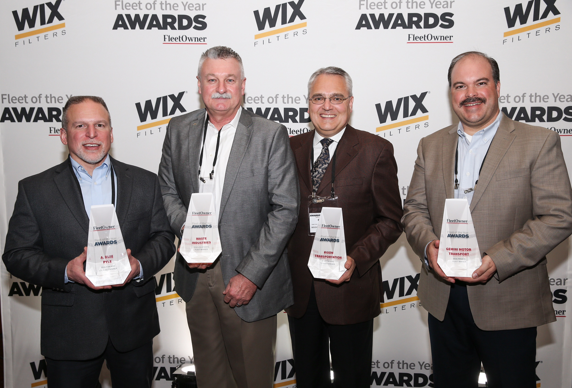 Left to right Dan Carrano A Duie Pyle Robert Hendrix Waste Industries Garth Pitzel Bison Transport Jeremy Gravely Gemini Motor Transport