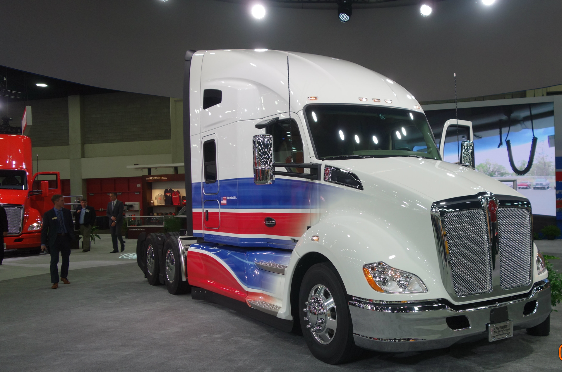 Nicknamed ldquoThe Driverrsquos Truckrdquo this specially optioned Kenworth T680 Advantage 76in sleeper tractor was center stage at the companyrsquos Mid American Trucking Show booth Filled with advanced driver assistance technologies such as the Bendix Wingman Fusion system it has an optional ldquoDriverrsquos Studiordquo interior package