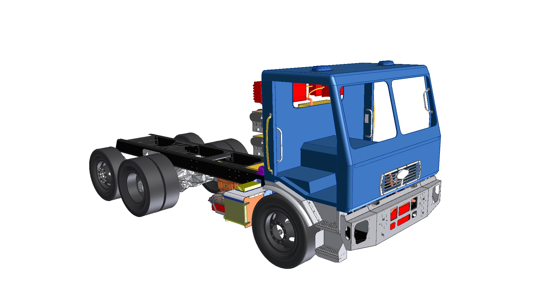 An illustration of the Class 8 chassis the electric refuse vehicle will be built on Photo Motiv