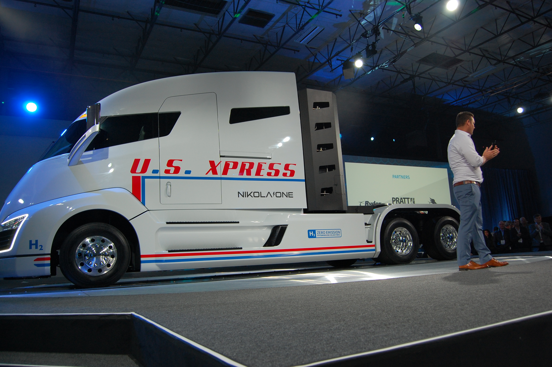 Trevor Milton president and CEO of Nikola Motors Co unveils the Nikola One prototype