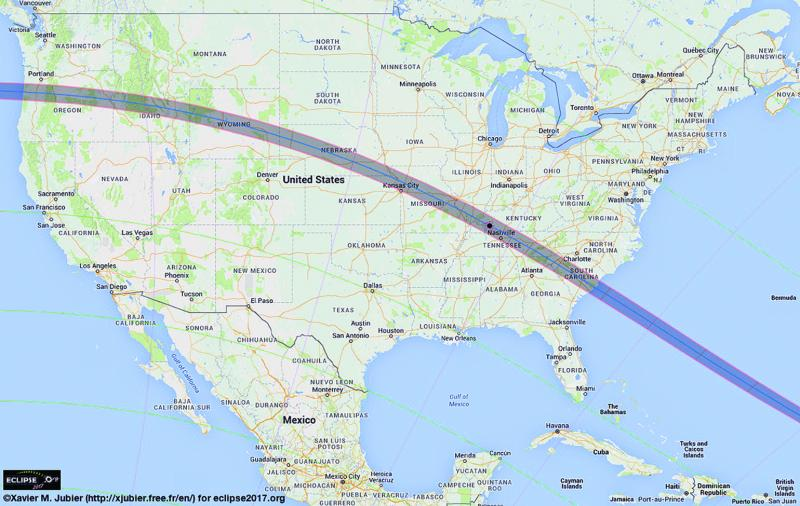 The projected path of the Aug 21 total solar eclipse Photo Oregon DOT