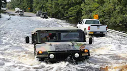 Flood conditions can continue well after the initial rain has fallen as water seeps off in rivers and streams and can overflow roadways Texas Army National Guard soldiers are shown here conducting reconnaissance missions in Port Arthur TX on Labor Day US Army photo by Staff Sgt Melisa Washington Flood conditions can continue well after the initial rain has fallen as water seeps off in rivers and streams and can overflow roadways Texas Army National Guard soldiers are shown here conducting reconnaissance missions in Port Arthur TX on Labor Day US Army photo by Staff Sgt Melisa Washington