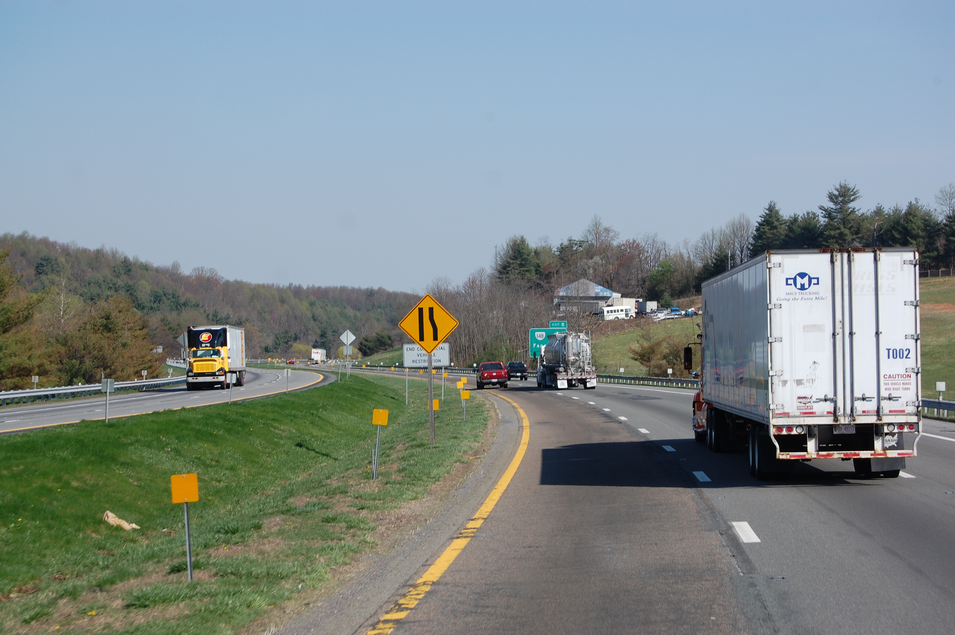 Highway View of Trucks