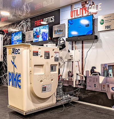 The Be Pro Be Proud mobile training truck has a simulator that teaches a user how to raise the boom and