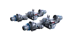 Meritor's tandem axle 14Xe electric powertrain for medium- and heavy-duty applications is nearing production. Meritor's tandem axle 14Xe electric powertrain for medium- and heavy-duty applications is nearing production.