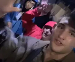 Nick Dirla, driver for UPS, with the eight others he rescued in his big brown truck. Nick Dirla, driver for UPS, with the eight others he rescued in his big brown truck.