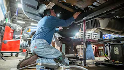 Blaine Brothers’ TruckAline business handles alignments and other axle and suspension service items. Blaine Brothers’ TruckAline business handles alignments and other axle and suspension service items.