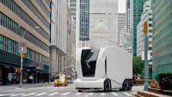 An Einride Pod operating in New York City. An Einride Pod operating in New York City.
