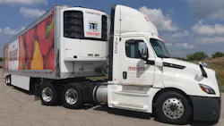Meijer regional tractor hauling a reefer trailer. Meijer regional tractor hauling a reefer trailer.