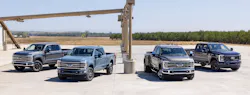 The 2023 Ford Super Duty lineup includes the F-250 Tremor off-road package, F-350 Limited, F-350 Lariat, and XL ST appearance package. The 2023 Ford Super Duty lineup includes the F-250 Tremor off-road package, F-350 Limited, F-350 Lariat, and XL ST appearance package.