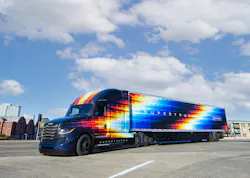 Freightliner SuperTruck II with trailer. Freightliner SuperTruck II with trailer.