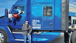 Ashley Leiva, a U.S. Army veteran who co-owns Noemi Trucking in Corpus Christi, Texas, stands by her Kenworth T680 Next Generation that she won as part of the “Transition Trucking: Driving for Excellence” for trucker veterans. Leiva is the Women in Trucking Association's member of the month. Ashley Leiva, a U.S. Army veteran who co-owns Noemi Trucking in Corpus Christi, Texas, stands by her Kenworth T680 Next Generation that she won as part of the “Transition Trucking: Driving for Excellence” for trucker veterans. Leiva is the Women in Trucking Association's member of the month.