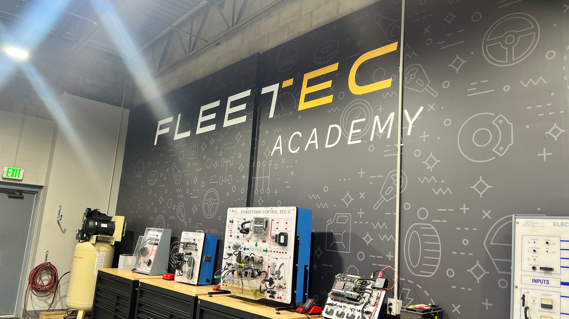 Inside the FleeTec Academy garage
