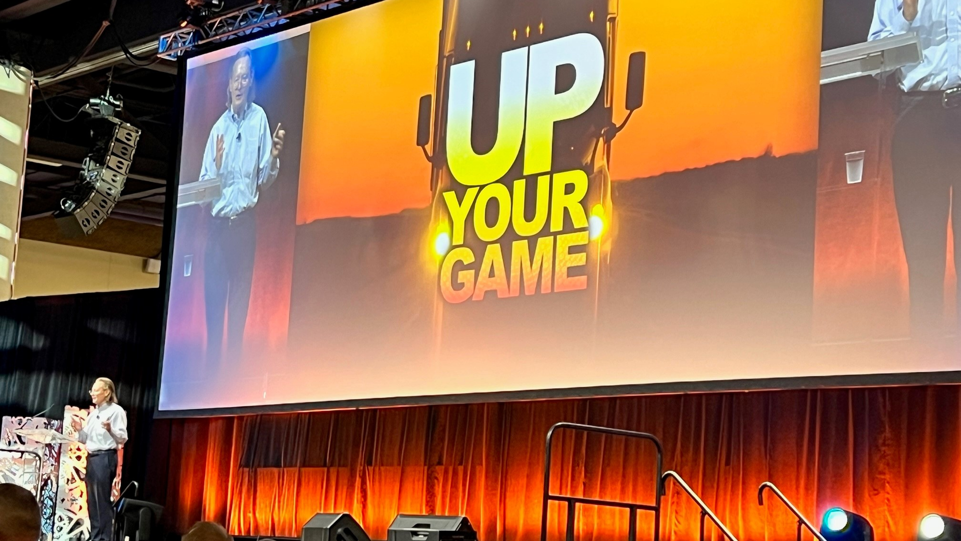 Tom McLeod speaks during opening general session of McLeod Software 2023 User Conference