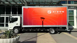 Rizon electric cabover in box truck configuration. Rizon electric cabover in box truck configuration.