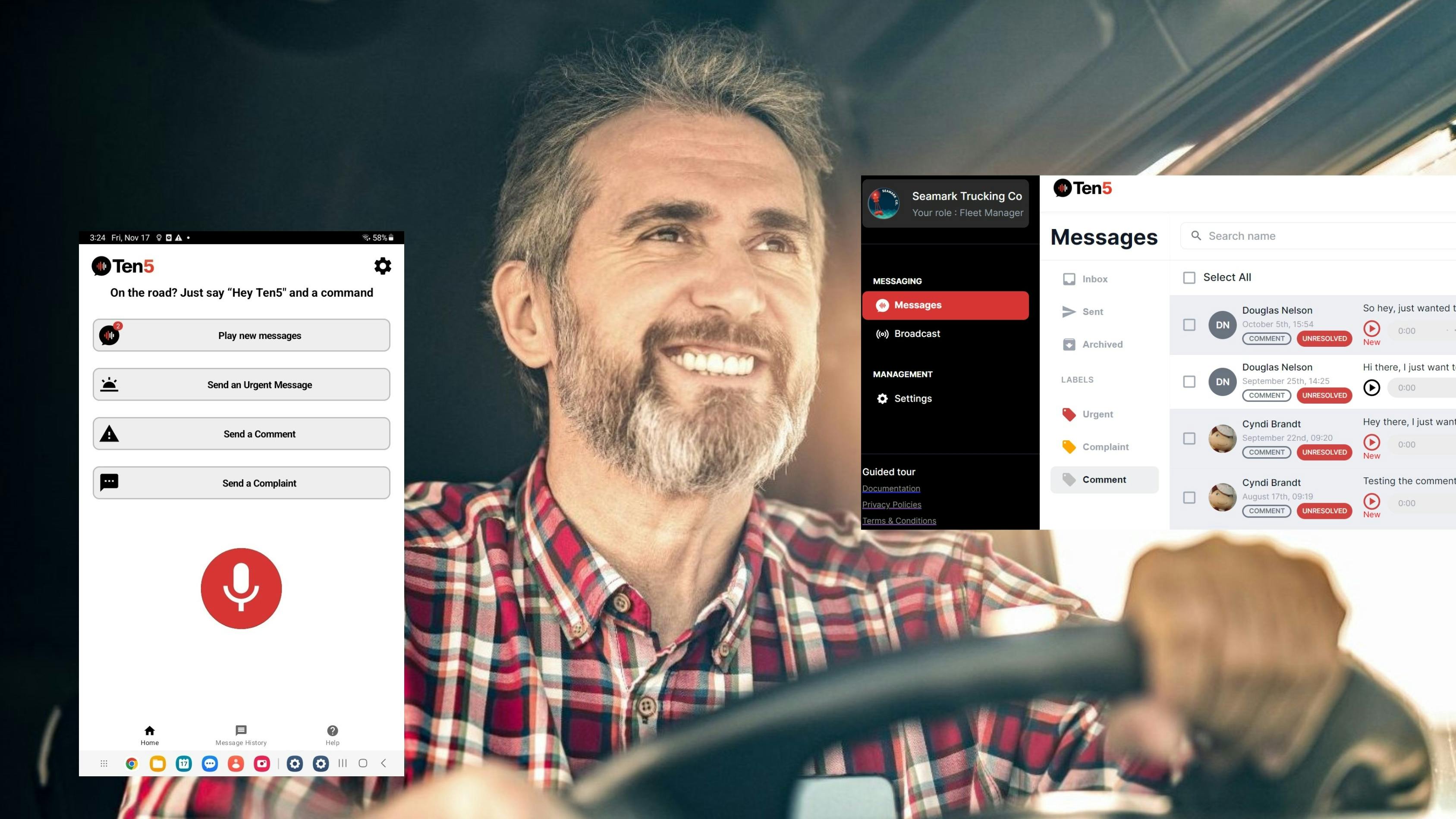 Ten5 debuts its voice platform for better driver-fleet manager communication ahead of TMC in March.