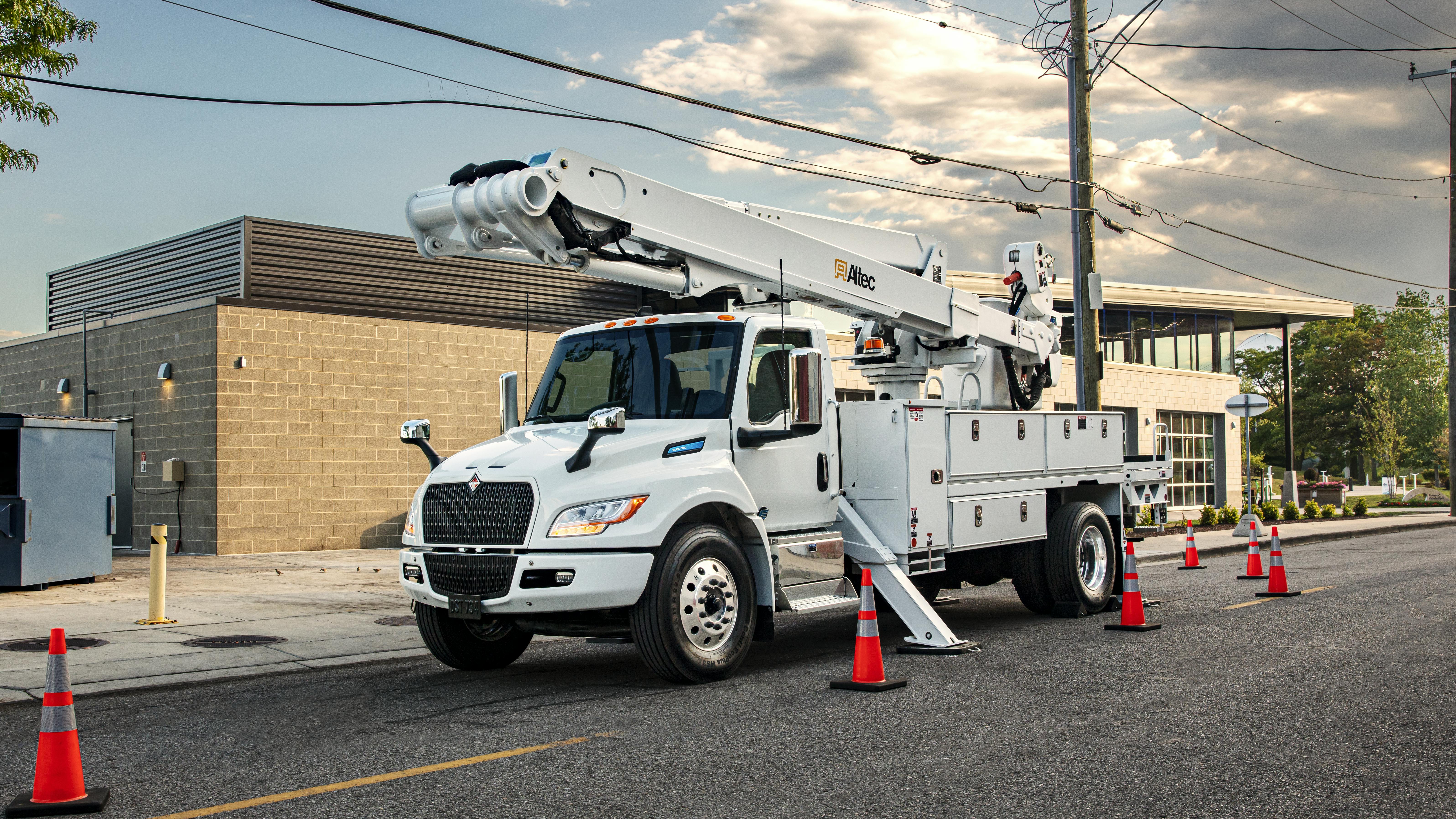 The International eMV Series, an electric medium-duty truck, offers a wide range of body applications.
