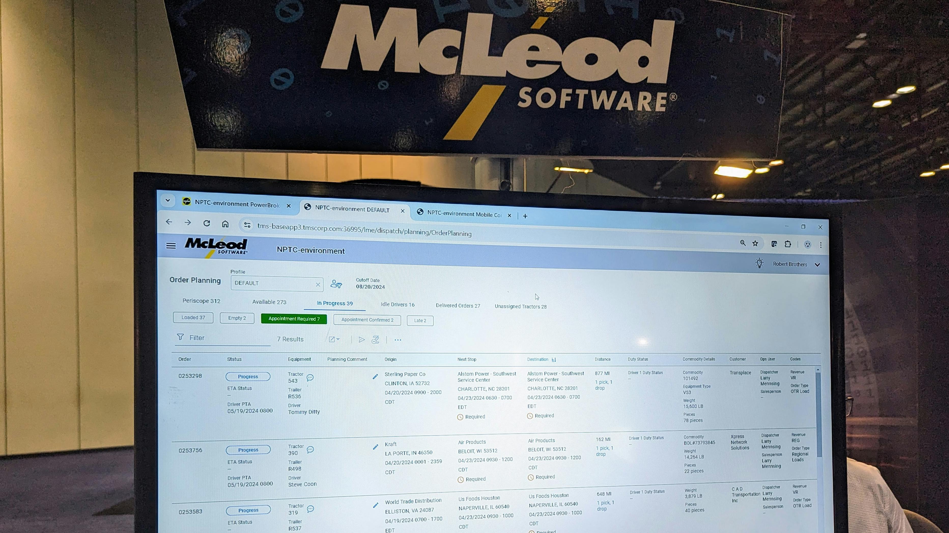 McLeod Software showcases its LoadMaster solution for private fleets during the National Private Truck Council's 2024 convention in Orlando, Florida.