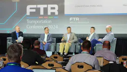 At the first day of the 2024 FTR Conference, industry experts shared their thoughts on the state of zero-emission vehicles in the freight sector. Left to right: Dan Moyer, senior analyst of commercial vehicles for FTR Transportation Intelligence; Mike Roeth, executive director of NACFE, Brett Wilson, director of partnerships for EVs and advanced vehicle technology at Ryder System; Ryan Clayton, global head of sales for Nikola Corporation; and Greer Woodruff, SVP of safety, sustainability, and maintenance for J.B. Hunt. At the first day of the 2024 FTR Conference, industry experts shared their thoughts on the state of zero-emission vehicles in the freight sector. Left to right: Dan Moyer, senior analyst of commercial vehicles for FTR Transportation Intelligence; Mike Roeth, executive director of NACFE, Brett Wilson, director of partnerships for EVs and advanced vehicle technology at Ryder System; Ryan Clayton, global head of sales for Nikola Corporation; and Greer Woodruff, SVP of safety, sustainability, and maintenance for J.B. Hunt.