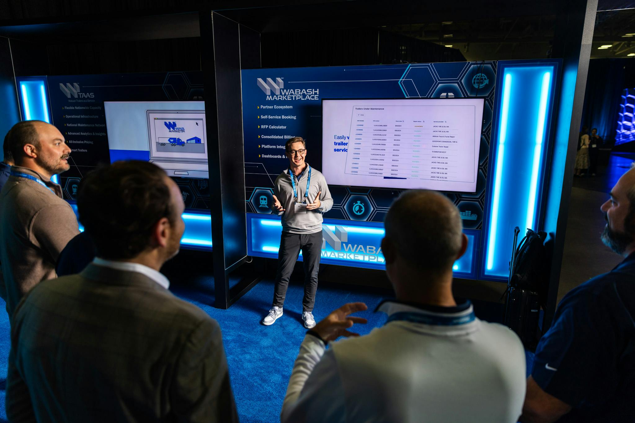 Director of Business Development Ian Walters deomostrates the Wabash Marketplace platform at the Wabash Ignite conference.