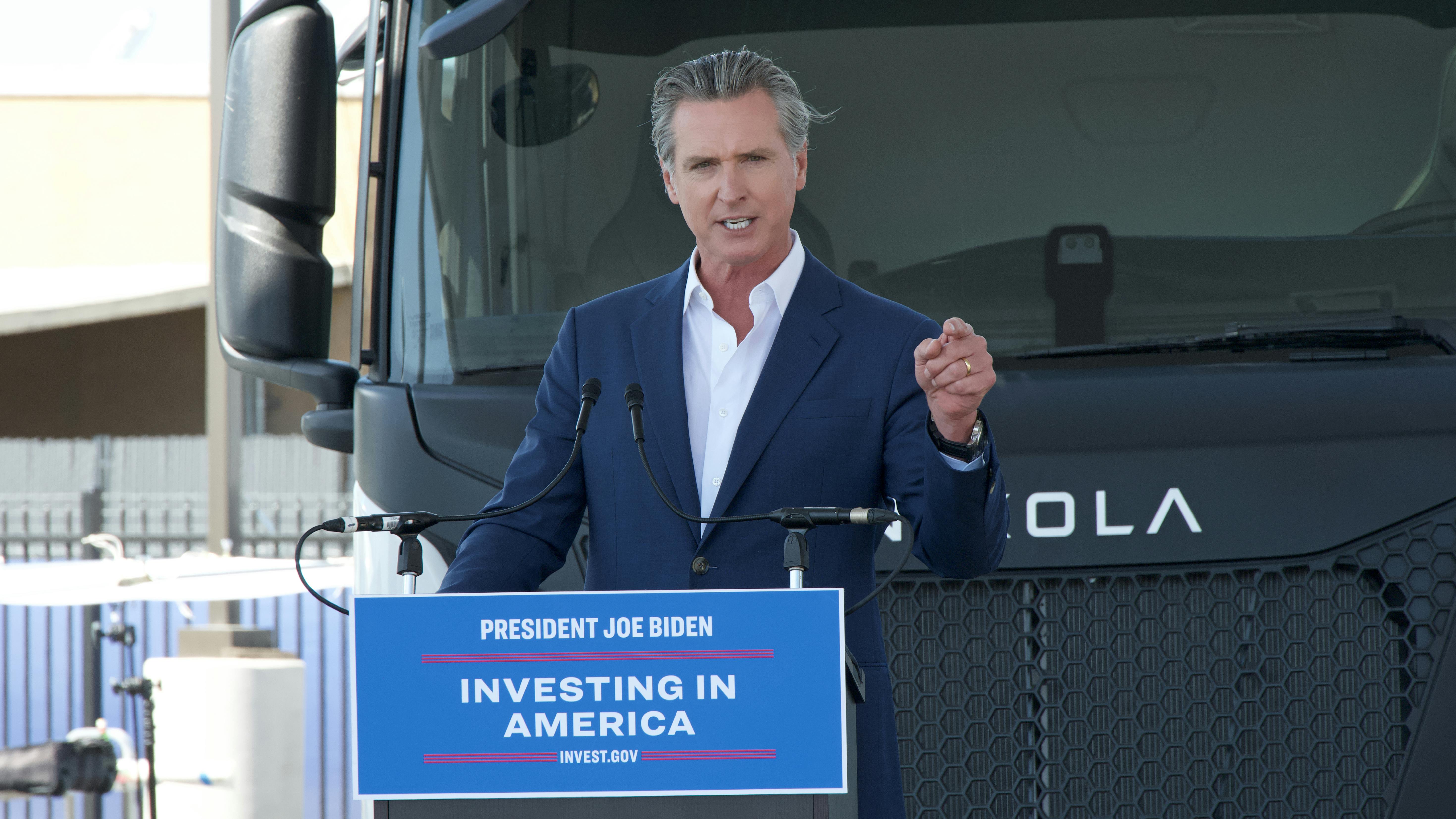 Aug 30, 2024: Gavin Newsom speaking about his commitment to build and expand clean energy in CA with the launch of a clean, renewable hydrogen hub at the Port of Oakland.