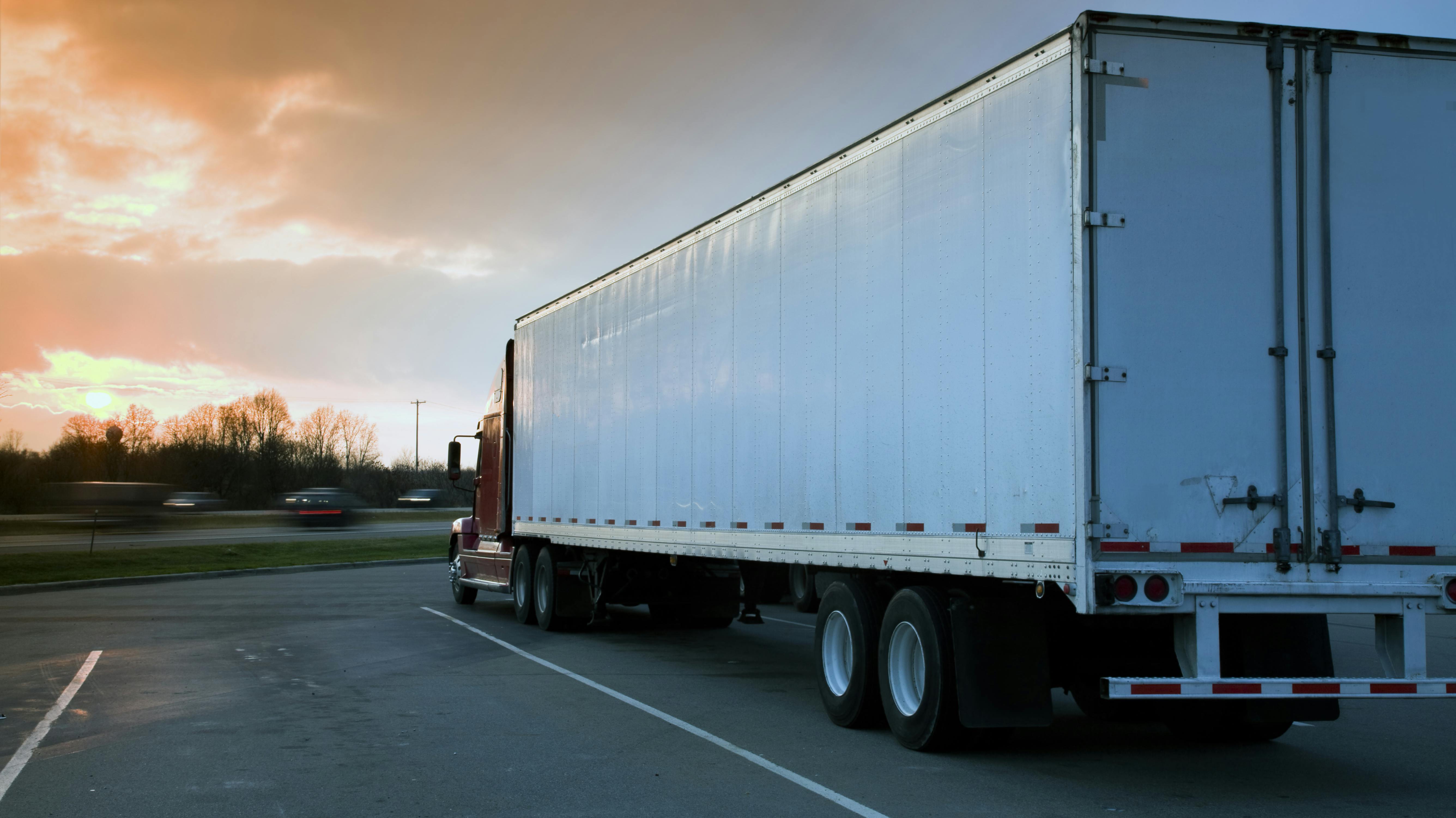 truck sunset