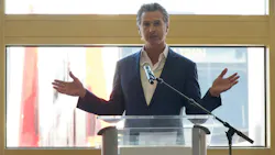 Governor Gavin Newsom speaking at a press event to celebrate Caltrain's first electric train ride on Aug. 10, 2024. Governor Gavin Newsom speaking at a press event to celebrate Caltrain's first electric train ride on Aug. 10, 2024.