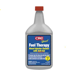 CRC Diesel Fuel Therapy diesel injector cleaner with anti-gel adds lubricity to low sulfur fuel, prevents fuel gelling, lowers pour point, increases mpg, and cleans injectors. CRC Diesel Fuel Therapy diesel injector cleaner with anti-gel adds lubricity to low sulfur fuel, prevents fuel gelling, lowers pour point, increases mpg, and cleans injectors.