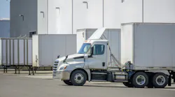 truck at warehouse dock truck at warehouse dock