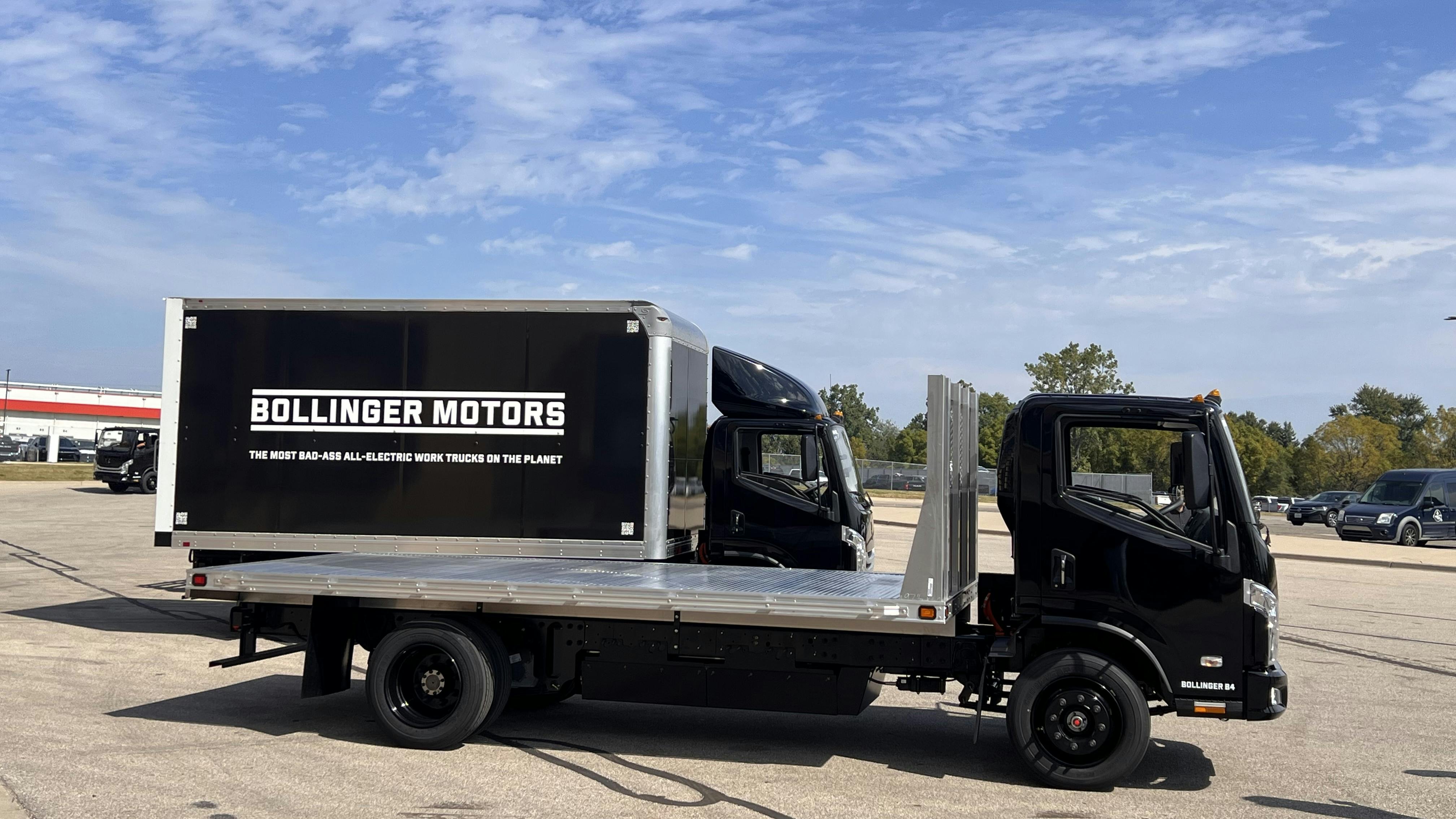 two bollinger b4s outside production facility in Michigan