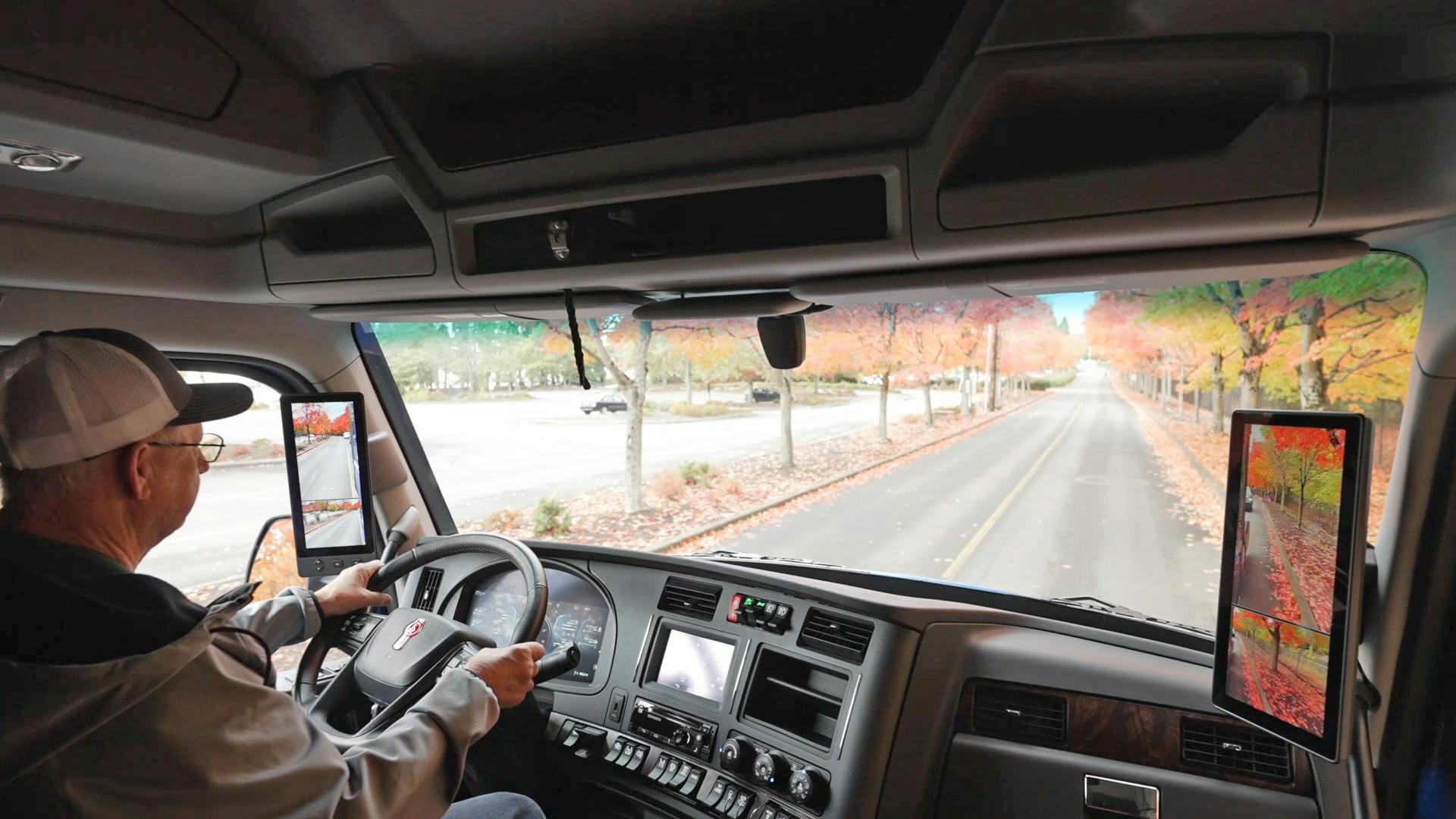 Kenworth&rsquo;s DigitalVision mirrors improve visibility by placing monitors on the A-pillars, minimizing head movement.