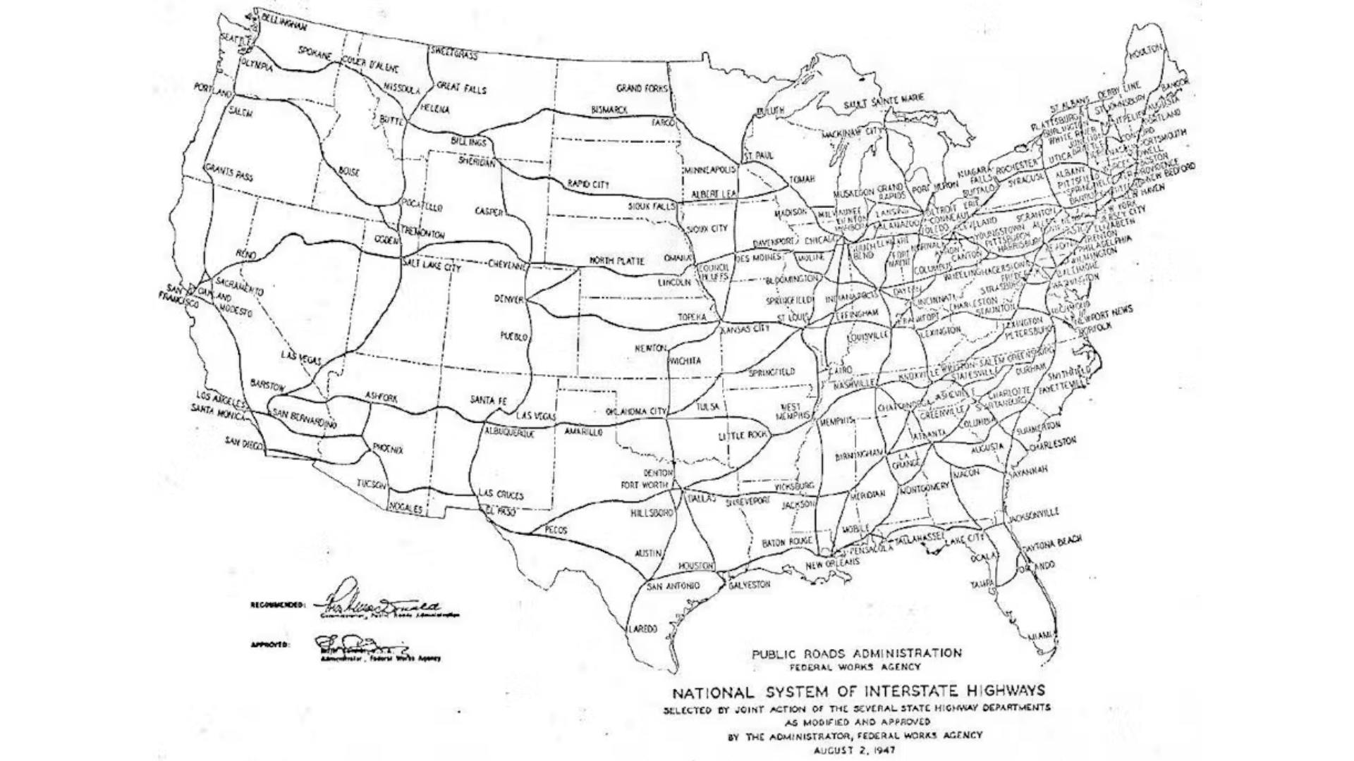 interstate highways plan 1947