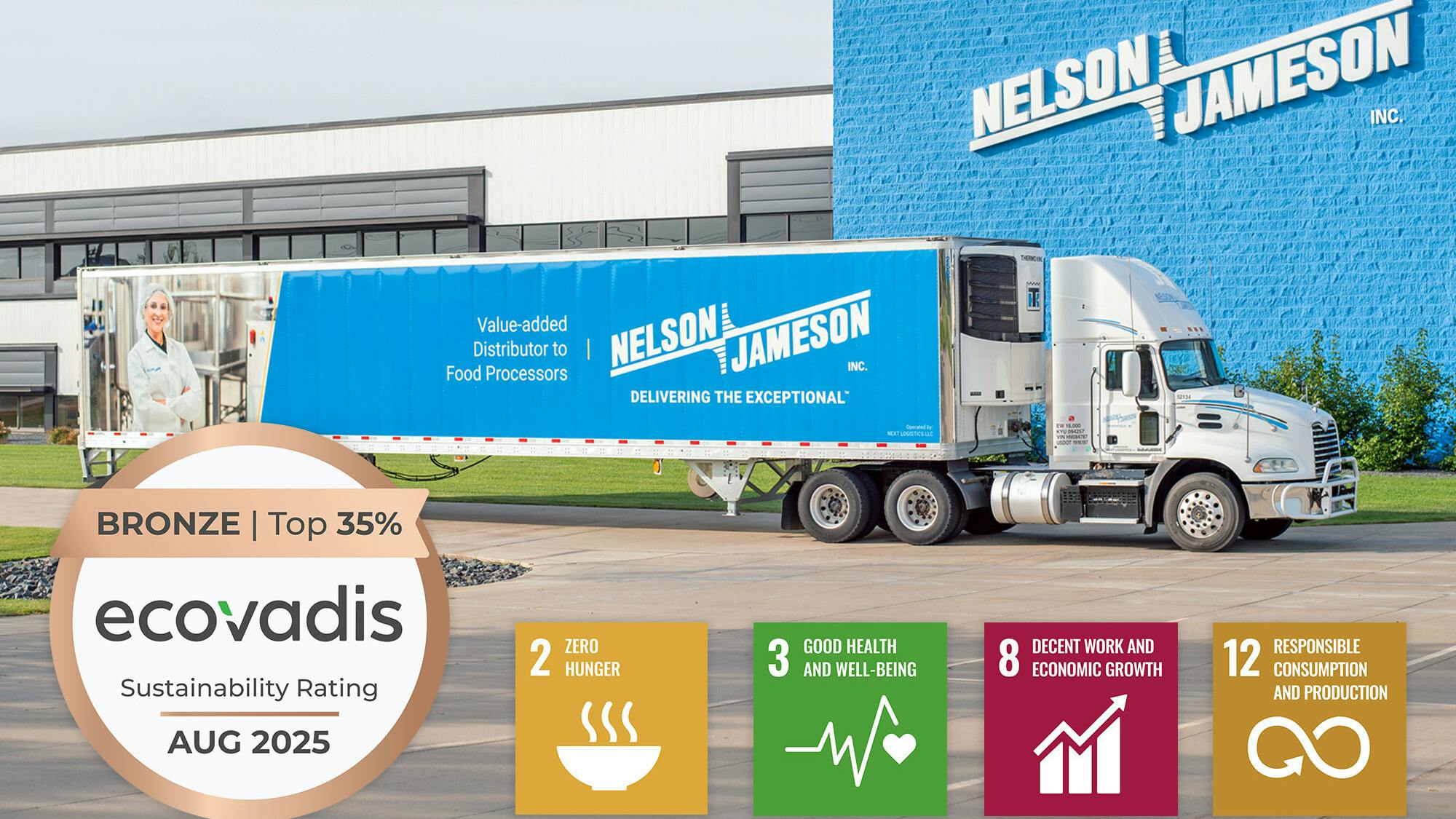 Food processing distributor Nelson-Jameson earned its second consecutive EcoVadis Bronze Medal sustainability rating for its efforts in 2025.