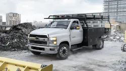 The chassis cab features a max available GVWR of 23,500 lb. and a max available GCWR of 37,500 lb. The chassis cab features a max available GVWR of 23,500 lb. and a max available GCWR of 37,500 lb.