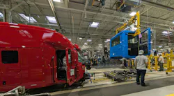 Workers at Mack Trucks Lehigh Valley Operations in Pennsylvania assemble trucks in 2025. Workers at Mack Trucks Lehigh Valley Operations in Pennsylvania assemble trucks in 2025.