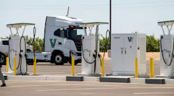 electric truck stops at Watt EV public charging depot in Southern California electric truck stops at Watt EV public charging depot in Southern California