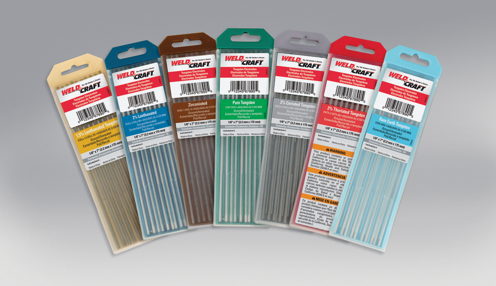 With the addition of 2 percent lanthanated and zirconiated, Weldcraft now offers seven types of premium tungsten electrodes.