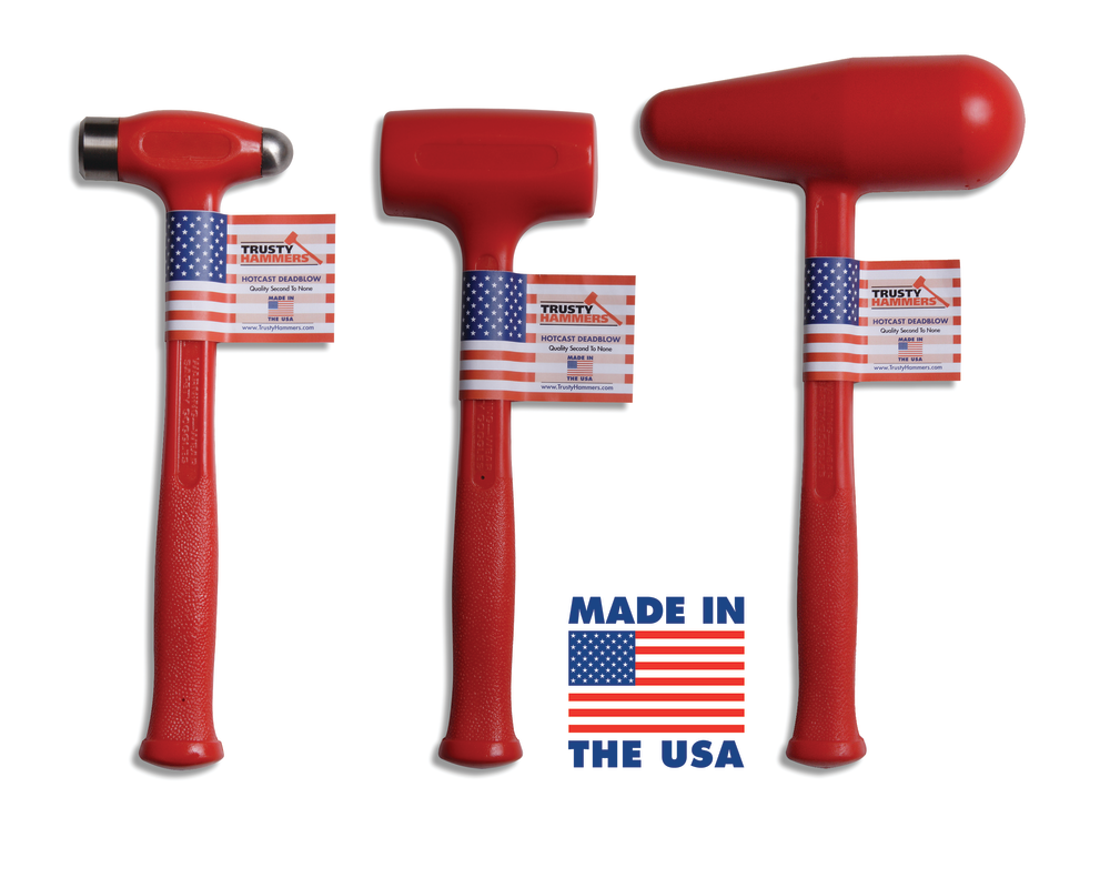 Hot cast dead blow hammers