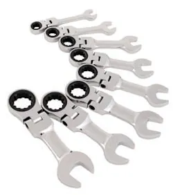 New Sunex 8pc stubby combination ratcheting wrench set. New Sunex 8pc stubby combination ratcheting wrench set.