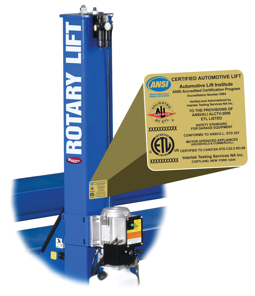 Only lifts that meets the ANSI/ALI ALCTV standard have the gold &ldquo;ALI Certified/Validated by ETL&rdquo; label.