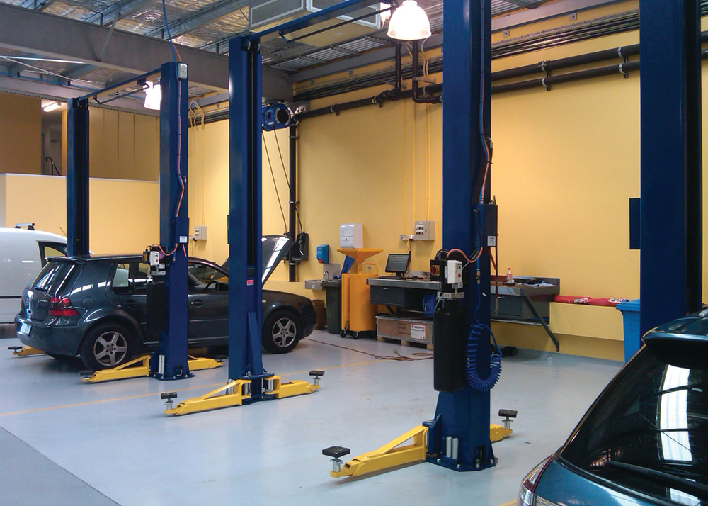 BendPak two-post lifts can be operated safely in a well organized shop.