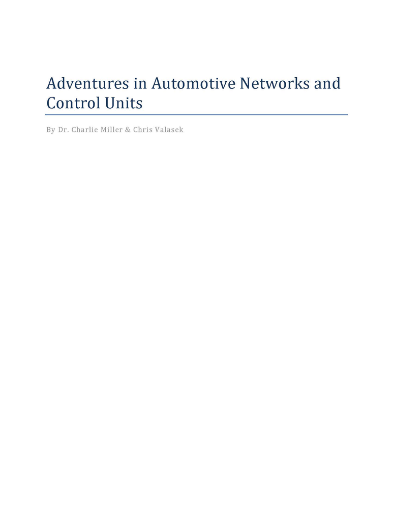 Car Hacking Whitepaper Cover