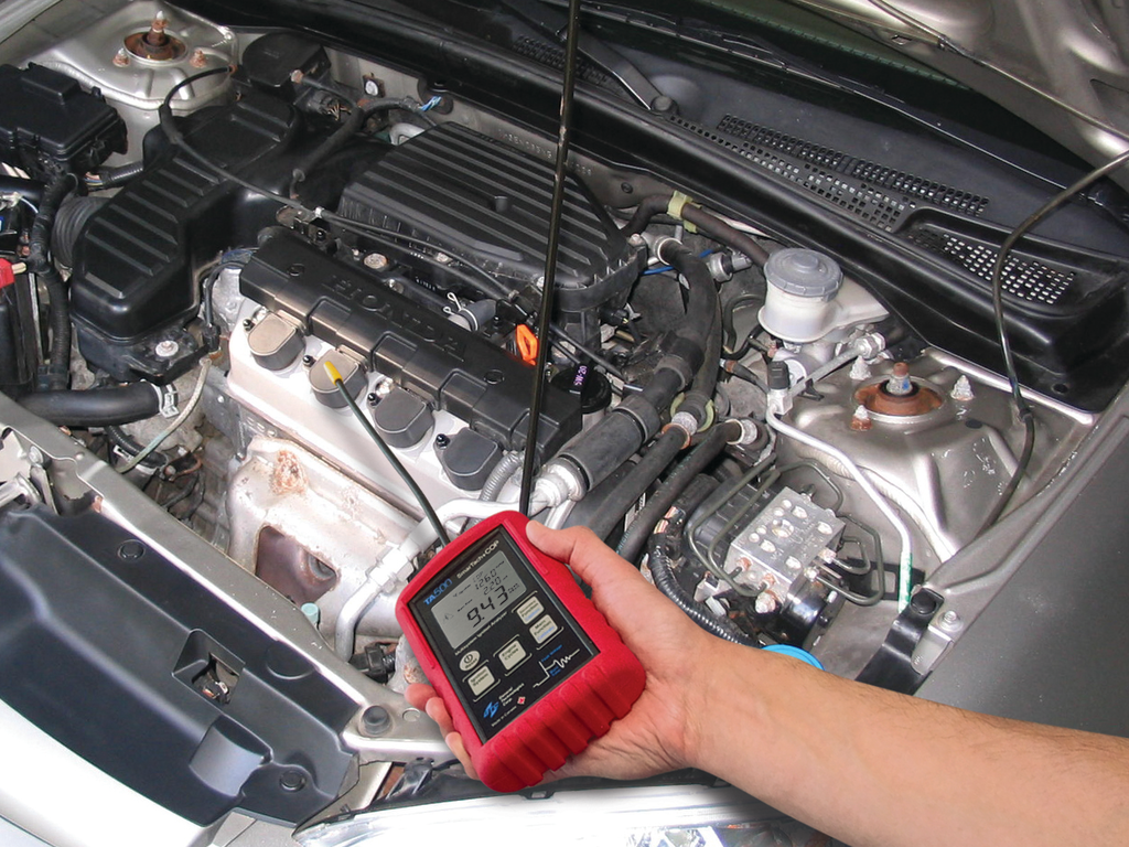 To test spark, simply put the General Technologies TA500 probe up to the ignition coil, and the screen shows you everything you need to know about that coil, including Kv, and burn-time. It cuts testing time way down. Every coil on this vehicle was firing, therefore it's time to move on to the next step. For more product information, visit: VehicleServicePros.com/10237134