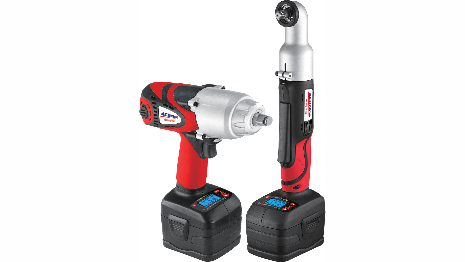 Different power tools are used for different applications. Impact wrenches (left) offer higher torque, and are used more for engine, tire and wheel work. Drill drivers (right) provide access to tighter spaces like under the dash, and offer less torque.