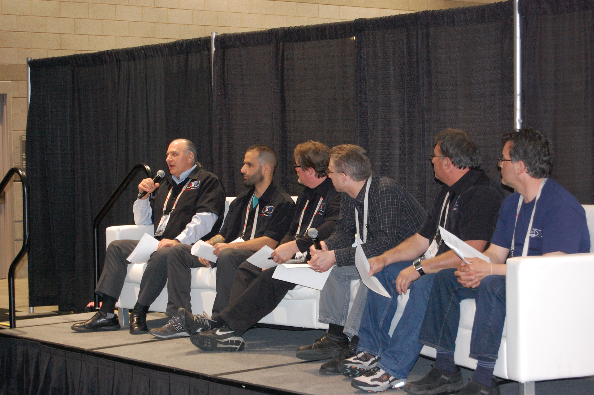 From left to right, PTEN Tool & Equipment Roundtable panelists G. Jerry Truglia, Josh Mahtaban, Eric Dibner, Jeff Minter, Ed Hazzard and Vincent LaDuca.